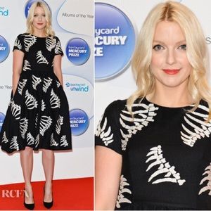 COPY - YMC You Must Create Wool Dress with Spinal Skeleton Embroidery - Size UK…